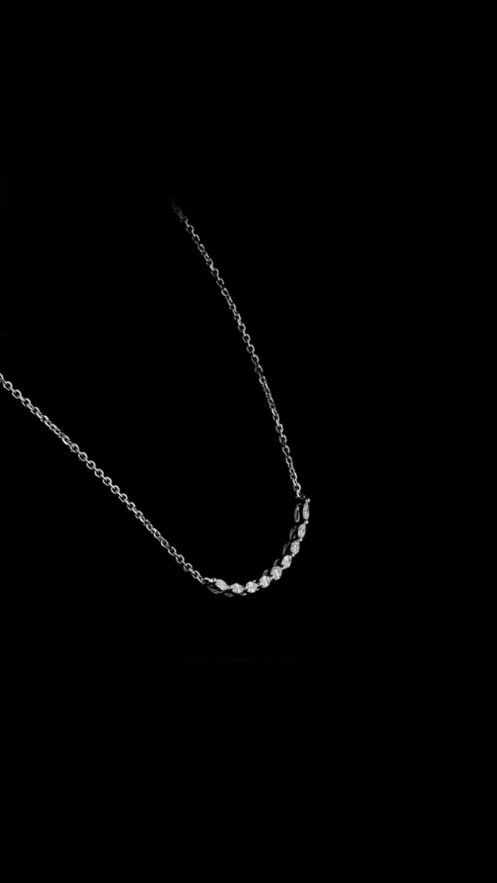 Marquise Diamond Curved Smile Necklace (1.00) CT