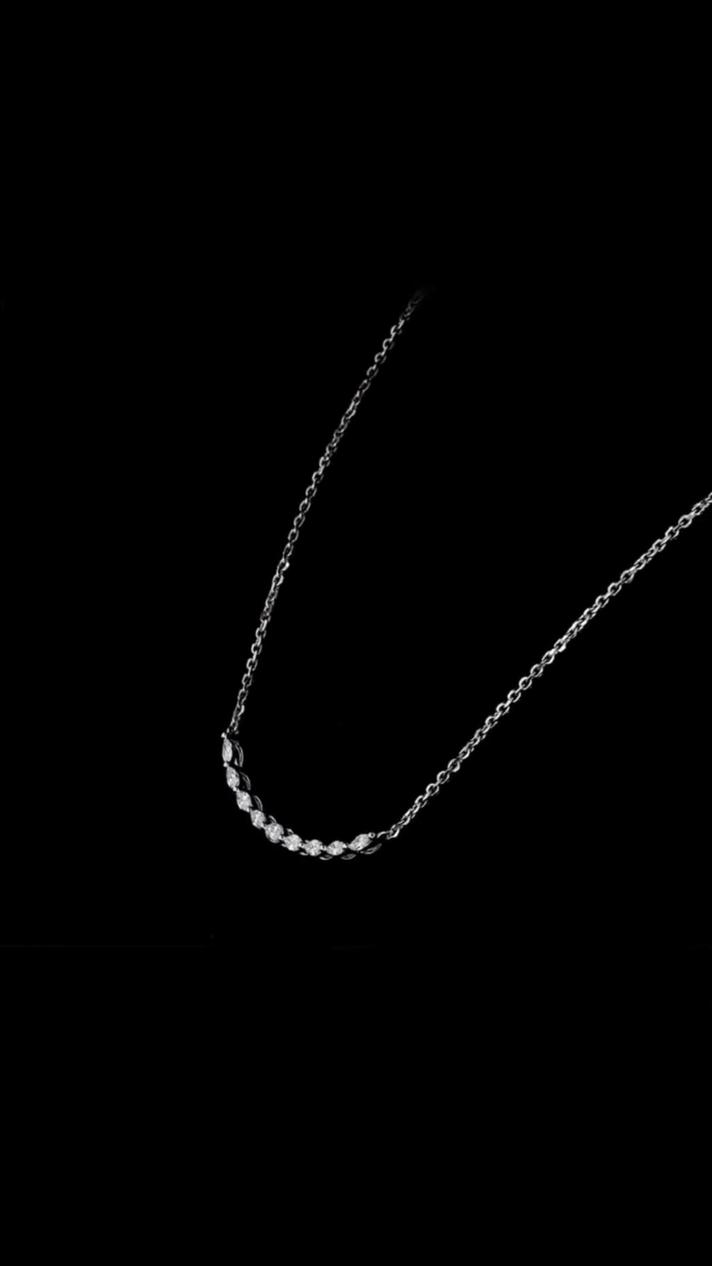 Marquise Diamond Curved Smile Necklace (1.00) CT
