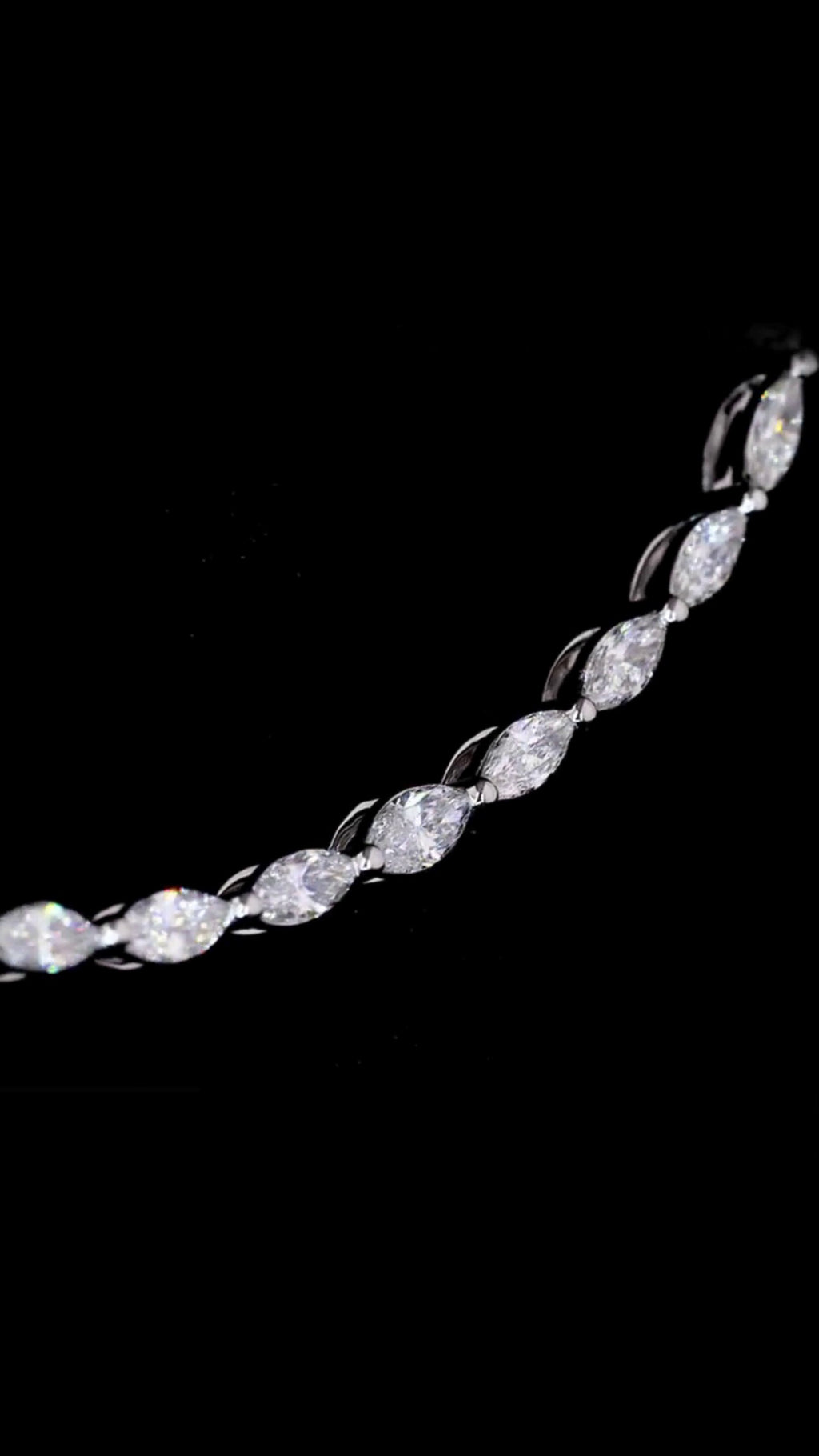 Marquise Diamond Curved Smile Necklace (1.00) CT