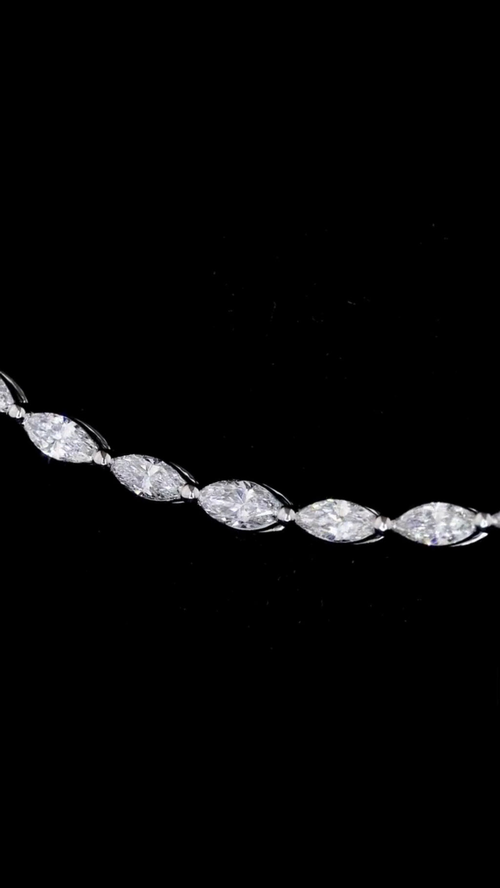 Marquise Diamond Curved Smile Necklace (1.00) CT