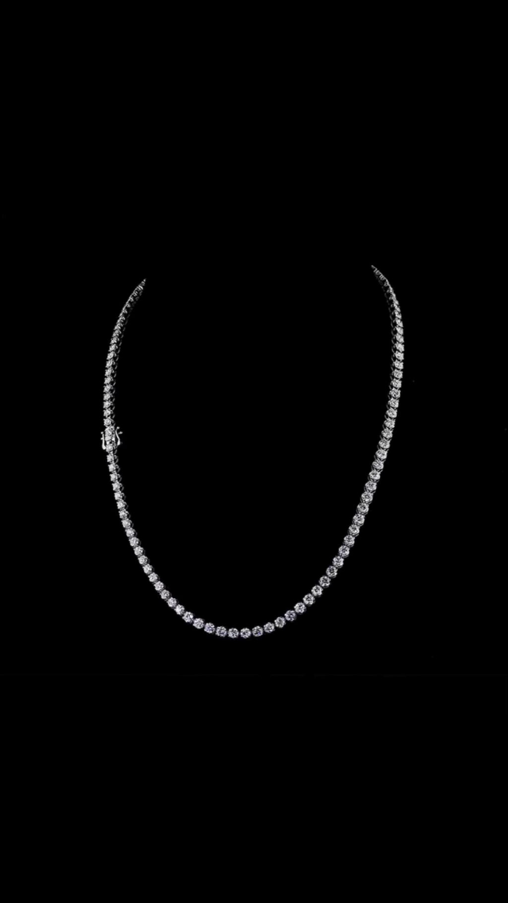 Round Brilliant Diamond Tennis Necklace