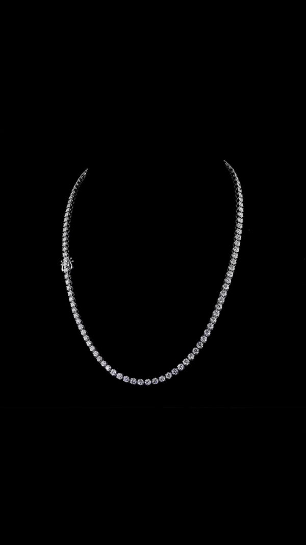 Round Brilliant Diamond Tennis Necklace