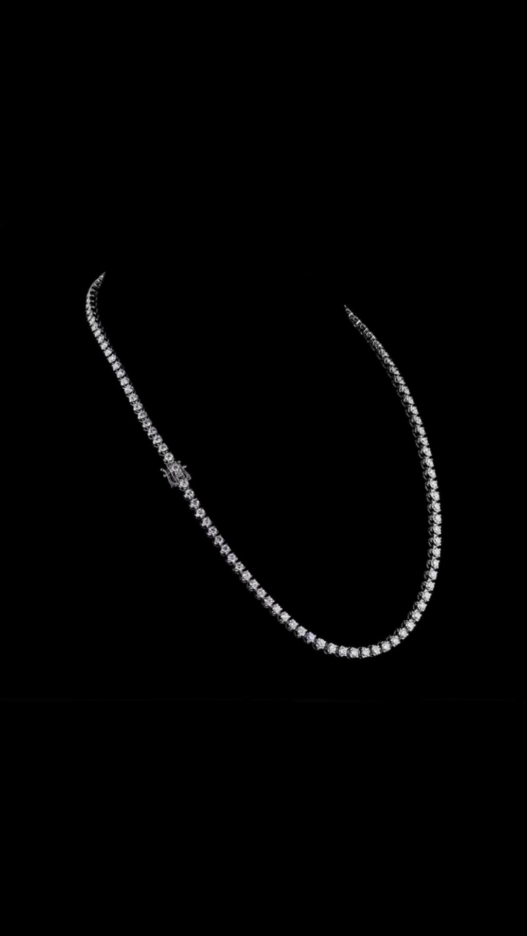 Round Brilliant Diamond Tennis Necklace