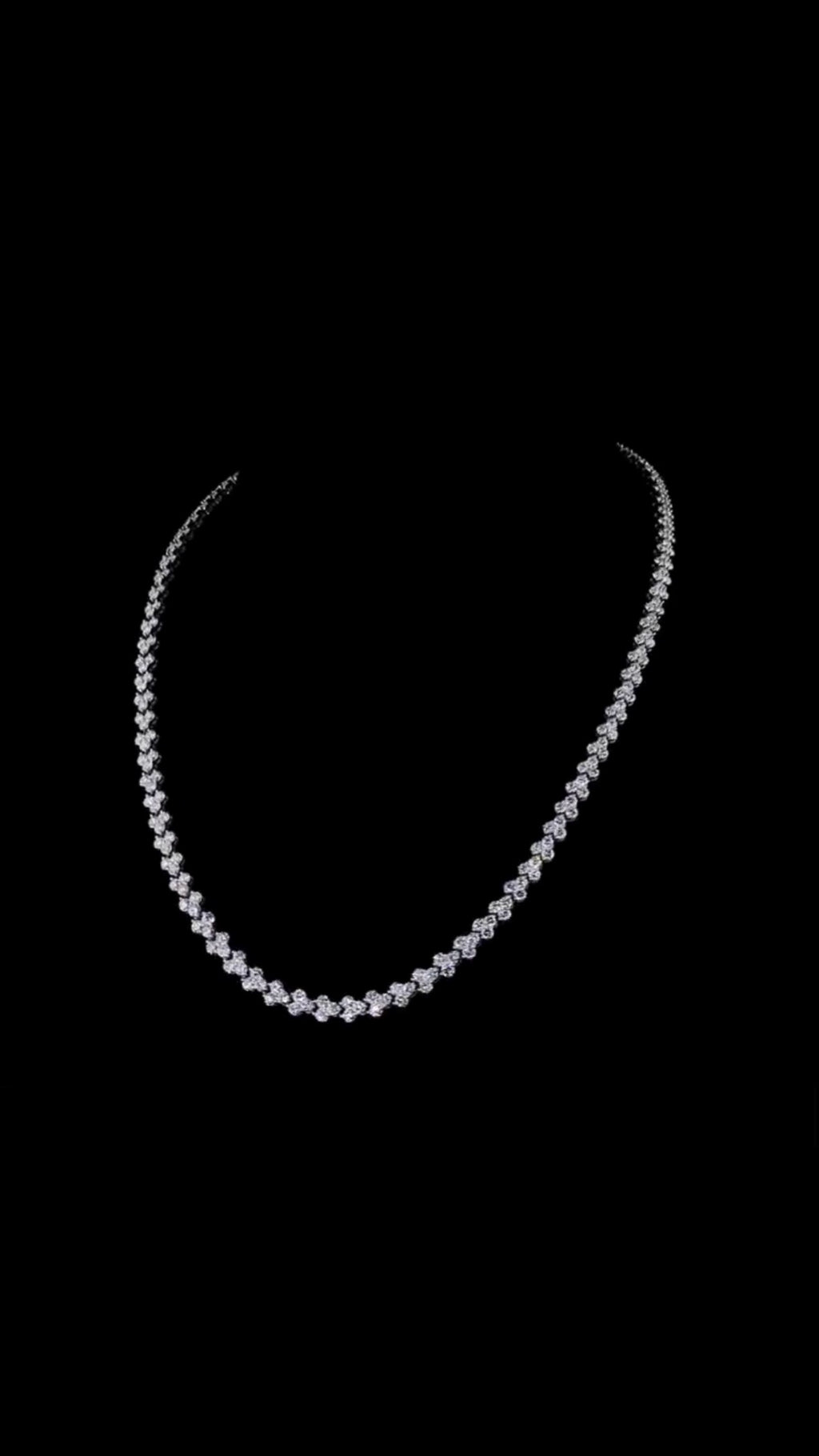 Classic Round Diamond Tennis Necklace