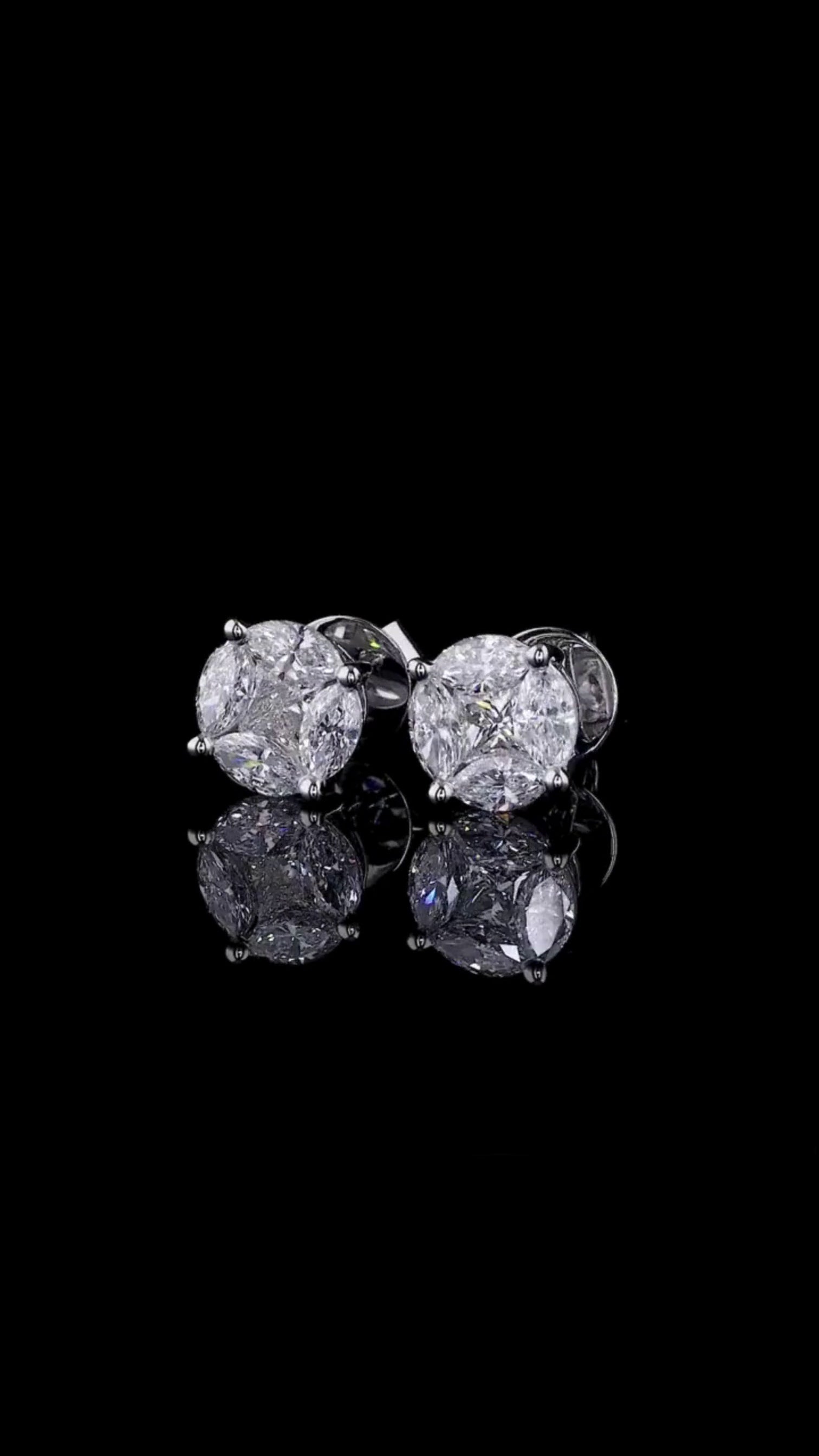 Illusion Cluster Diamond Stud Earrings