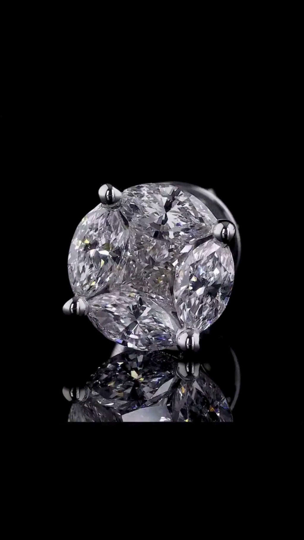 Illusion Cluster Diamond Stud Earrings