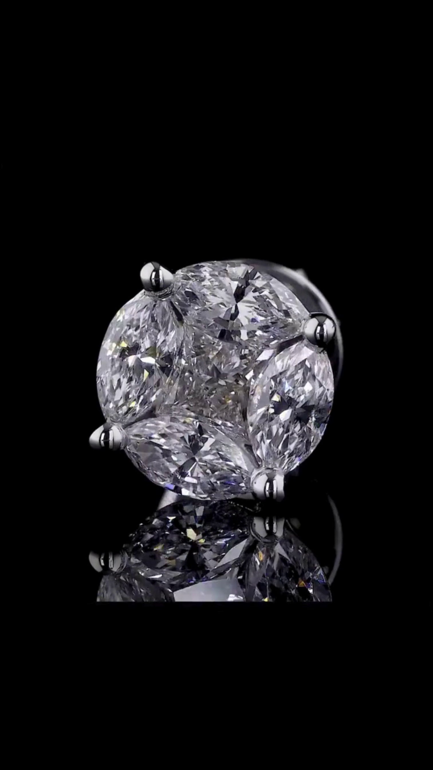 Illusion Cluster Diamond Stud Earrings