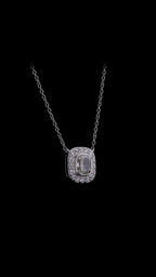 Cushion Cut Diamond Halo Pendant Necklace (1.00) CT