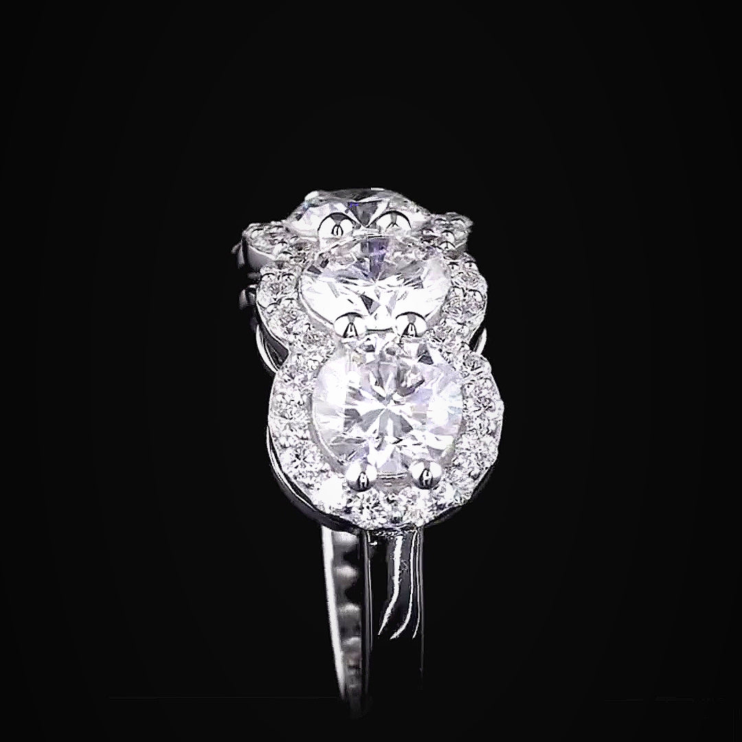 Royal Trinity Halo Ring