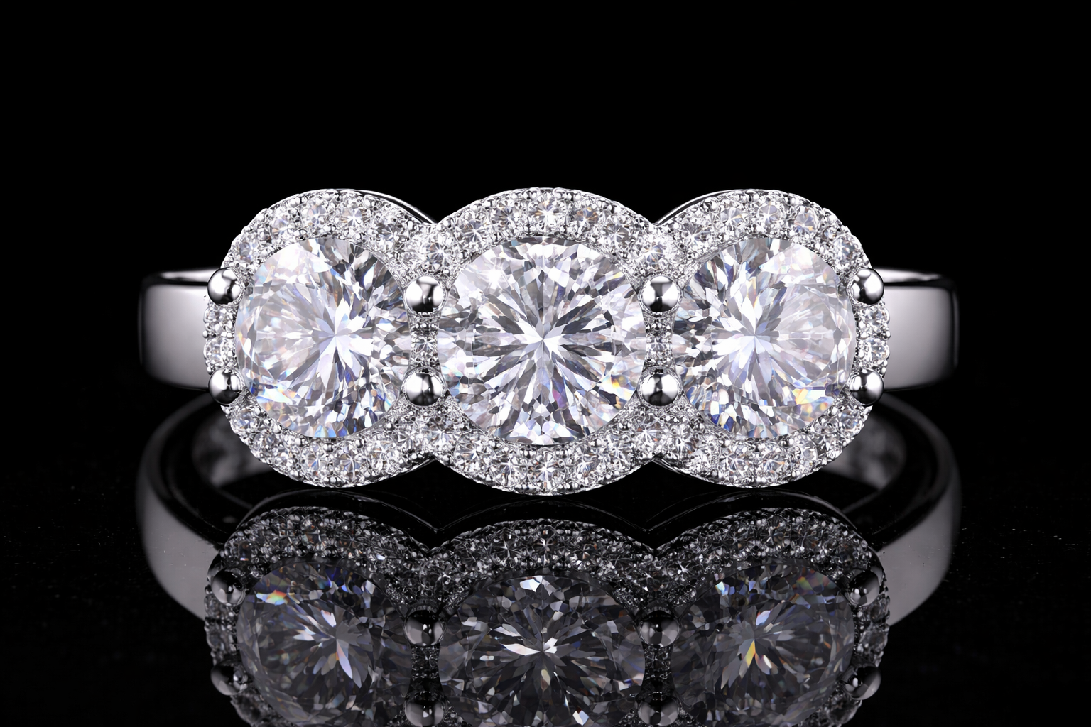 Royal Trinity Halo Ring