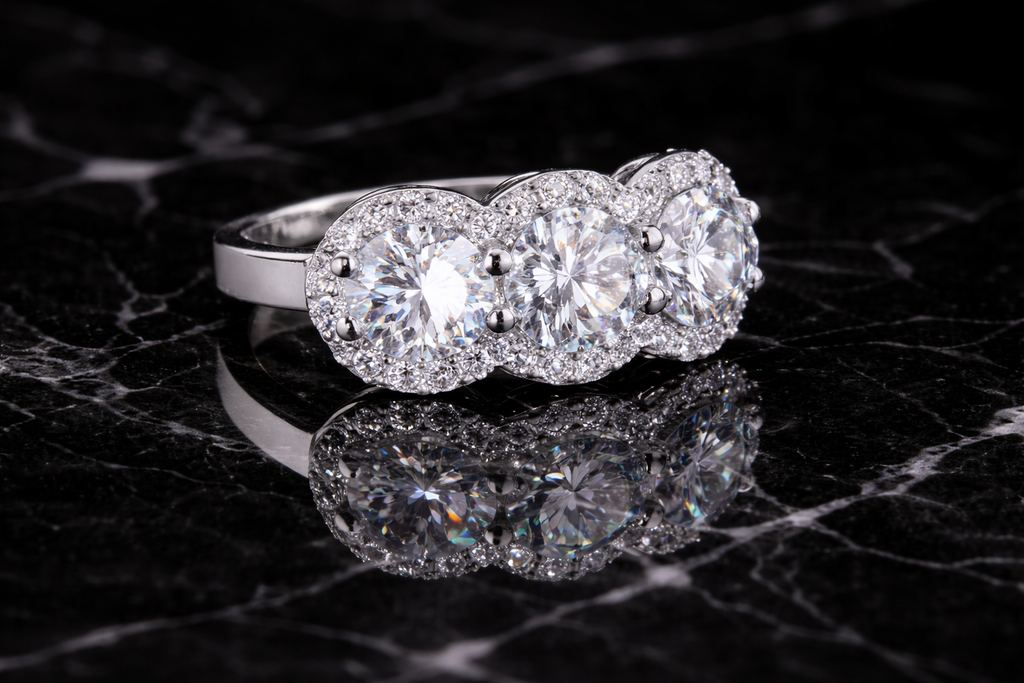 Royal Trinity Halo Ring