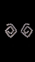Spiral Geometric Diamond Stud Earrings