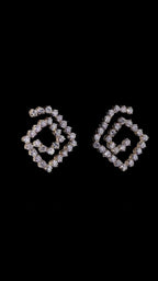 Spiral Geometric Diamond Stud Earrings