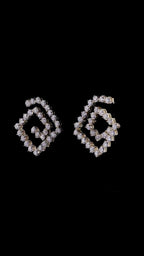 Spiral Geometric Diamond Stud Earrings