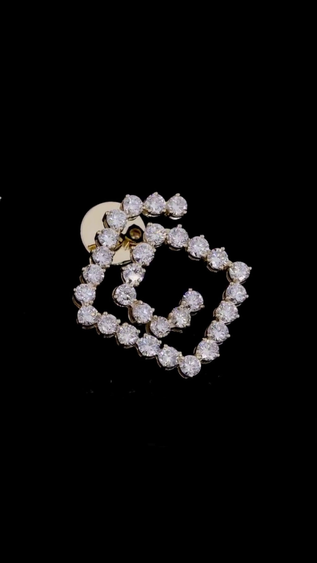 Spiral Geometric Diamond Stud Earrings
