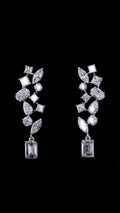 Multi-Shape Diamond Cluster Statement Earrings | 6.44 CT Lab Grown | 6 Diamond Shapes