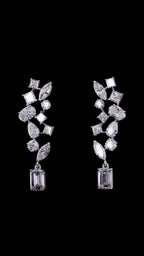 Multi-Shape Diamond Cluster Statement Earrings | 6.44 CT Lab Grown | 6 Diamond Shapes