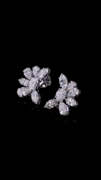 Floral Cluster Diamond Statement Earrings