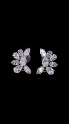 Floral Cluster Diamond Statement Earrings