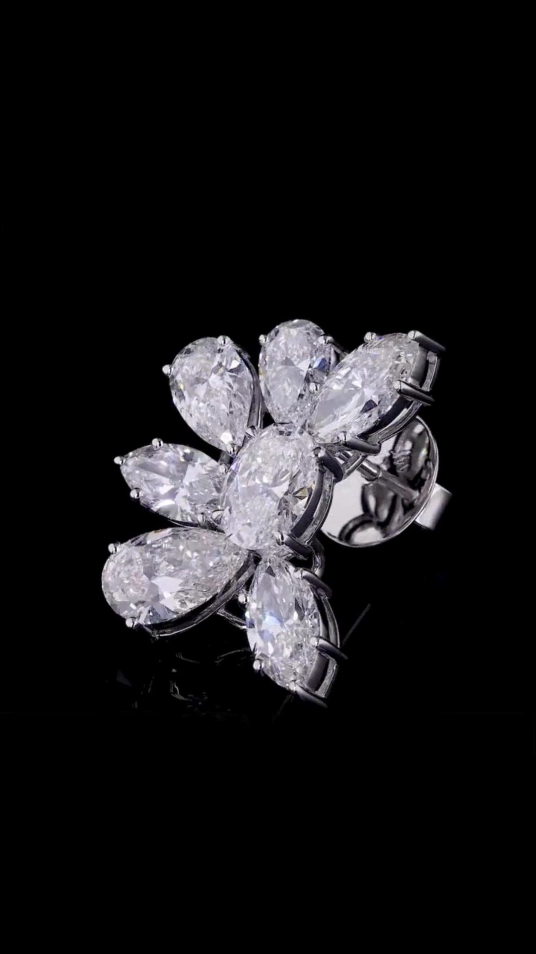 Floral Cluster Diamond Statement Earrings