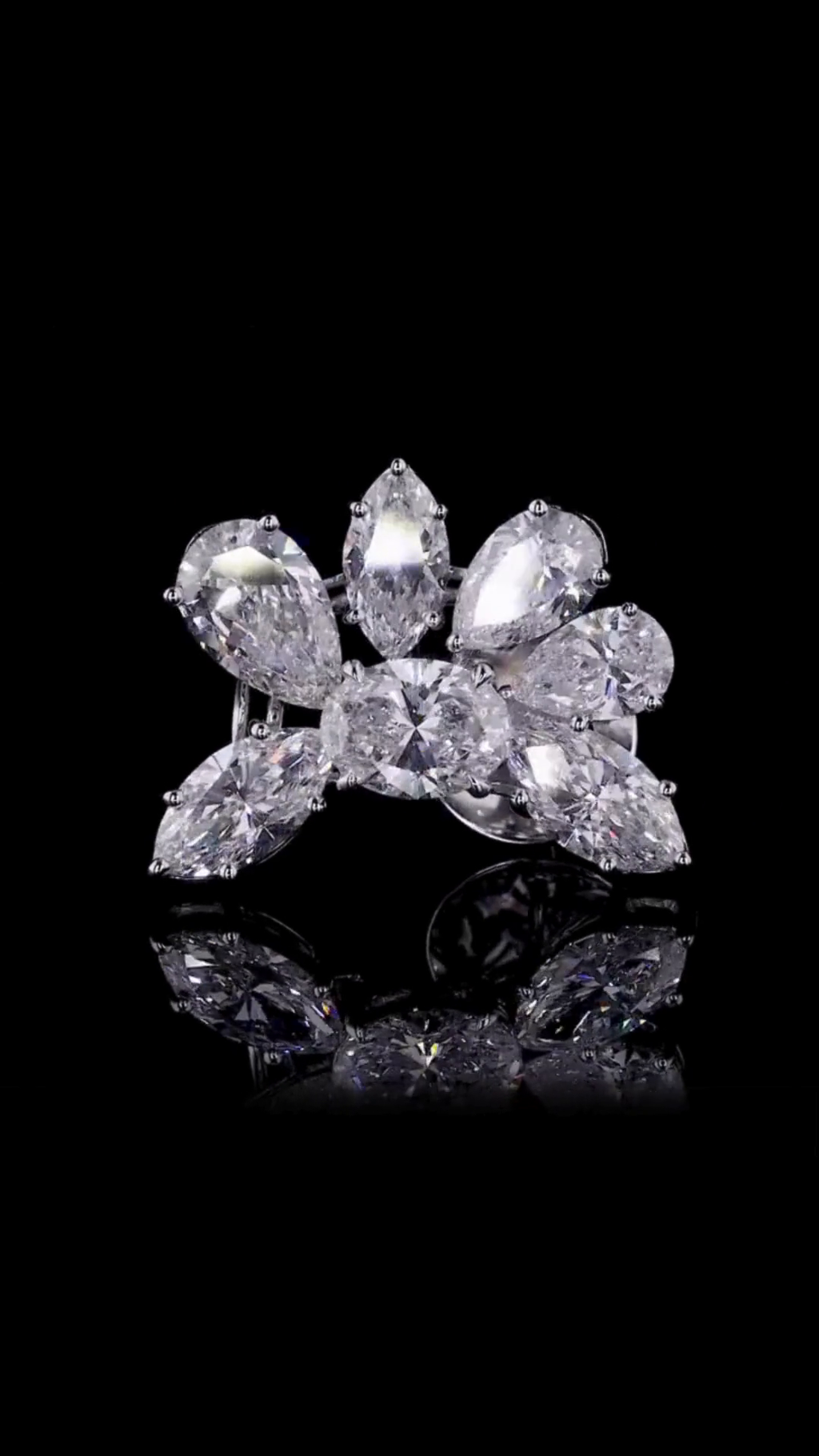 Floral Cluster Diamond Statement Earrings