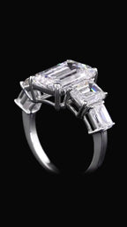 Regal Emerald Trinity Ring