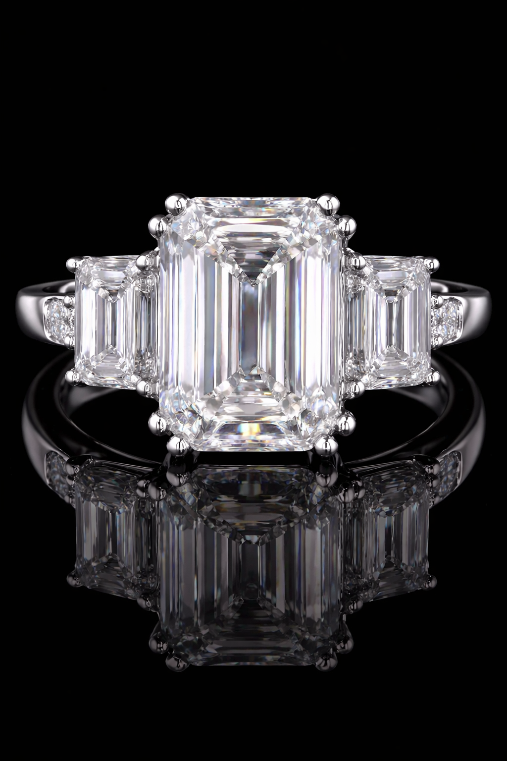 Regal Emerald Trinity Ring