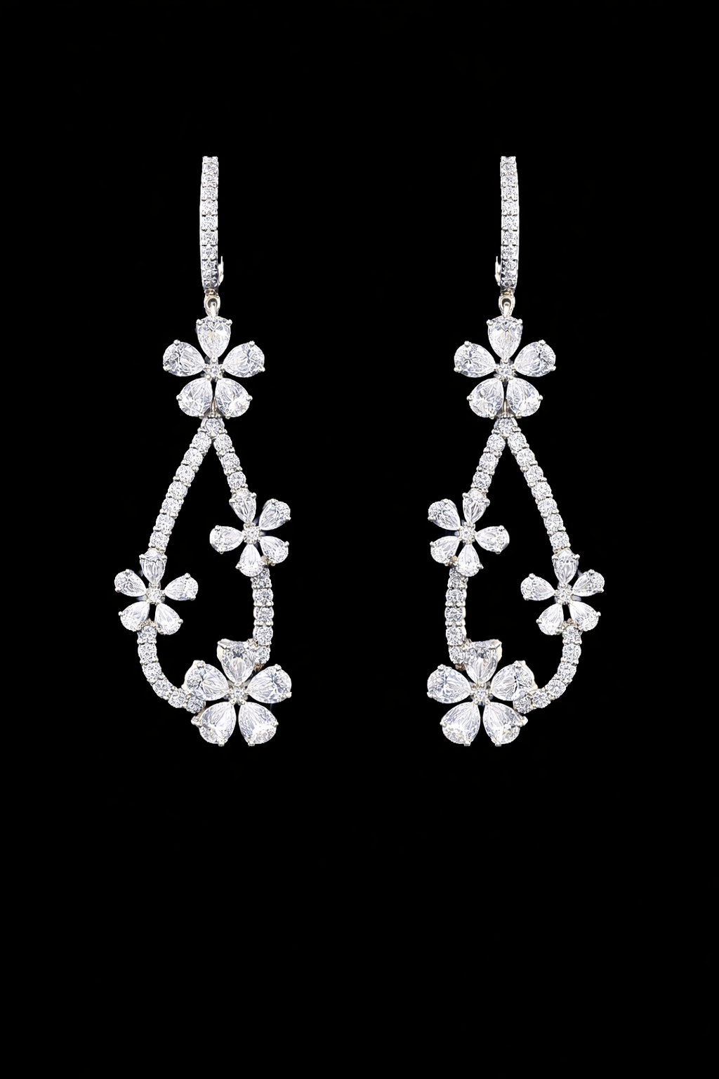 Blossom Drop Diamond Earrings