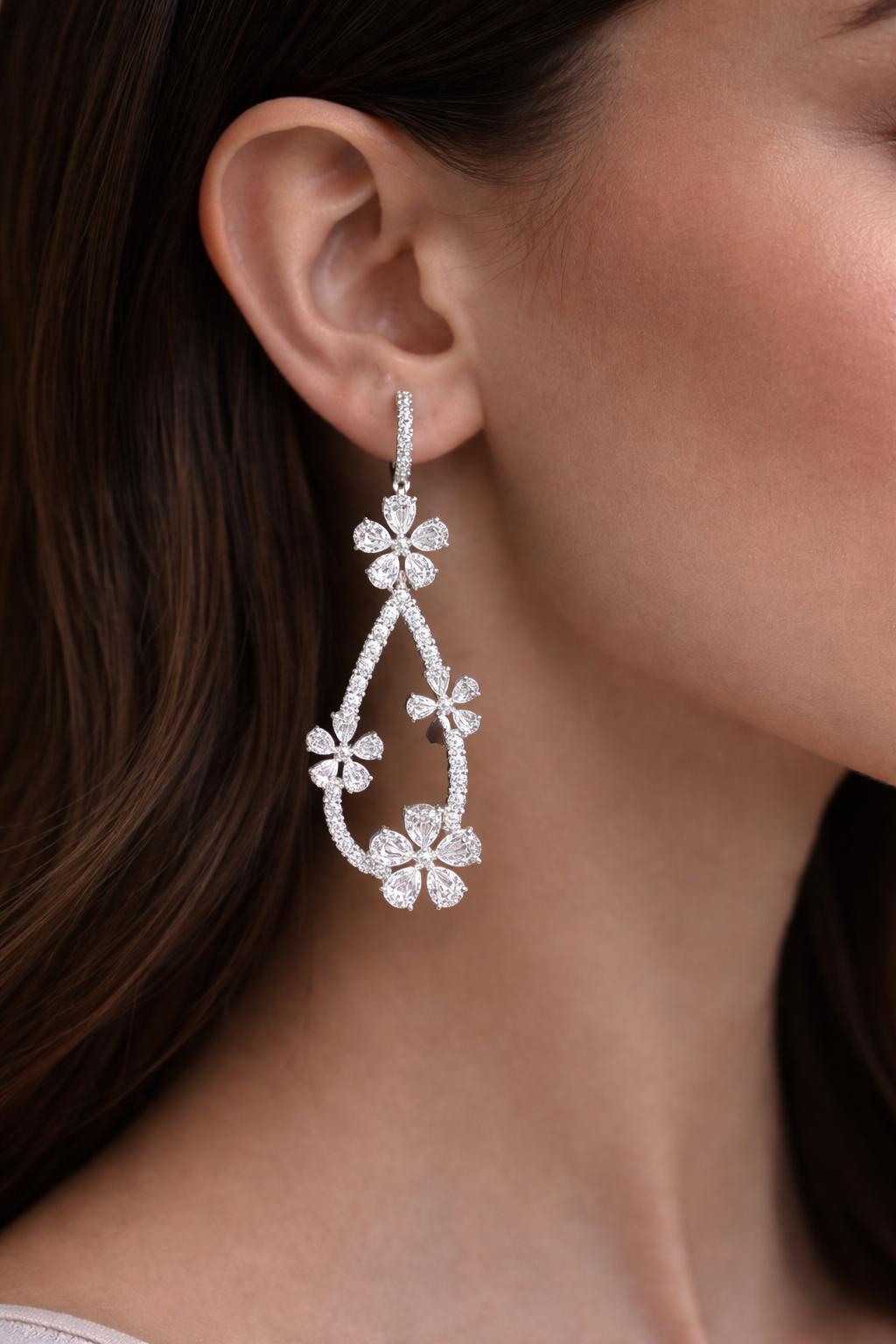 Blossom Drop Diamond Earrings