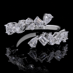 Alternating Princess and Round Diamond Band