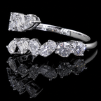 Alternating Princess and Round Diamond Band