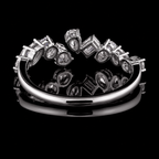 Alternating Princess and Round Diamond Band