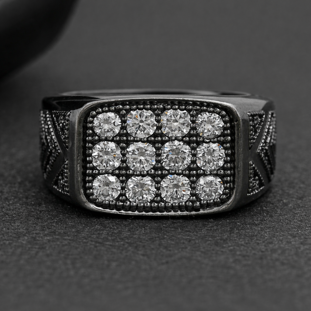 Black Gold Men's Lab Grown Diamond Ring