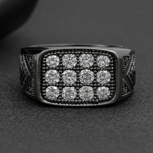 Black Gold Men's Lab Grown Diamond Ring