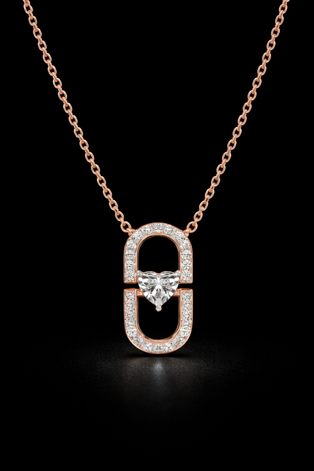 Eternal Link Heart Diamond Pendant Necklace