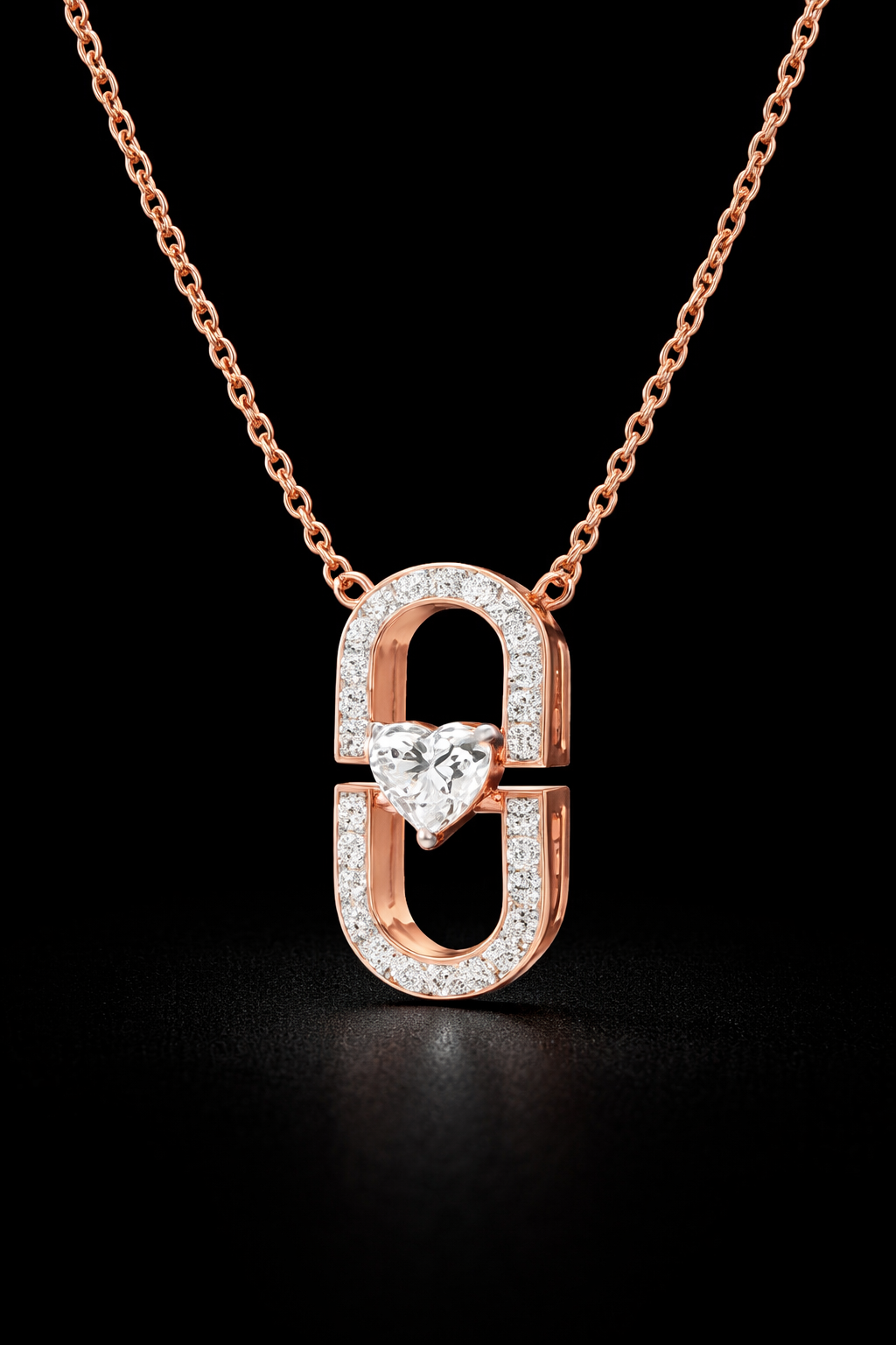 Eternal Link Heart Diamond Pendant Necklace