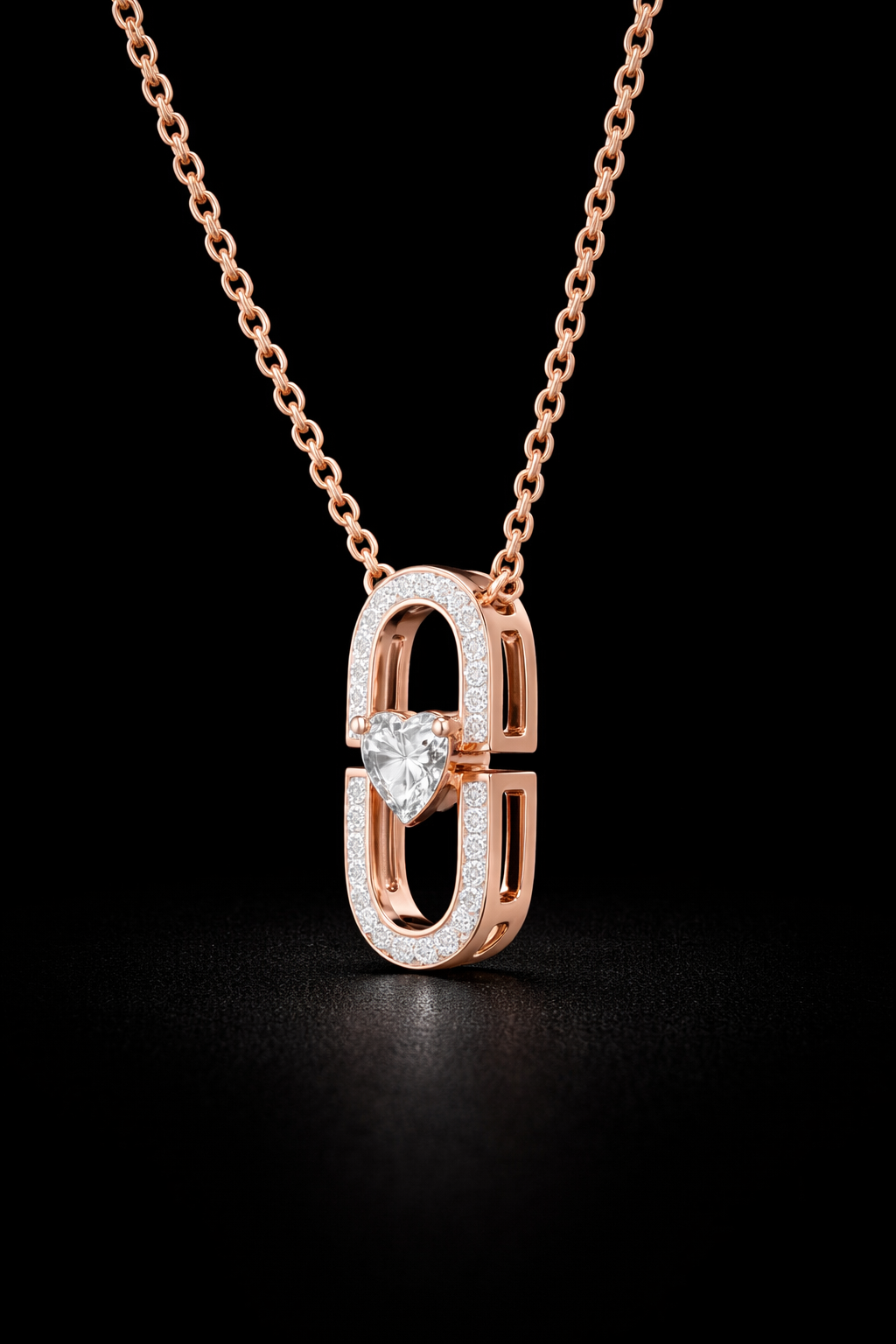 Eternal Link Heart Diamond Pendant Necklace