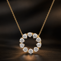 Round Lab Grown Diamond Circle Necklace | Eternity Diamond Pendant Necklace | Minimalist Diamond Jewelry | Anniversary Gift for Her