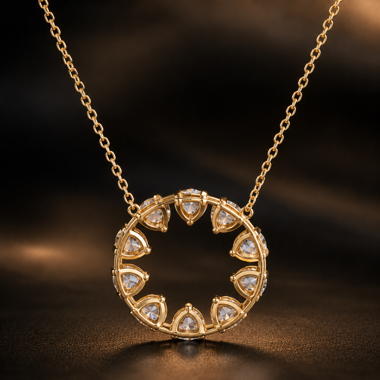 Round Lab Grown Diamond Circle Necklace | Eternity Diamond Pendant Necklace | Minimalist Diamond Jewelry | Anniversary Gift for Her