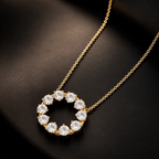 Round Lab Grown Diamond Circle Necklace | Eternity Diamond Pendant Necklace | Minimalist Diamond Jewelry | Anniversary Gift for Her