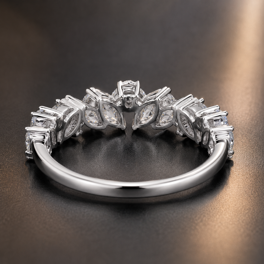 Mixed Shape Diamond Half-Eternity Band Ring