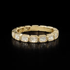 East West Radiant Lab Diamond Bezel Set Wedding Band