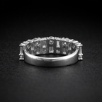 Baguette And Round Brilliant Cut Unisex Rings For Couples