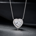 Heart Shape Diamond Halo Pendant Necklace (1.00) CT