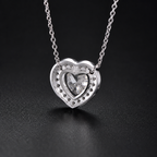 Heart Shape Diamond Halo Pendant Necklace (1.50) CT