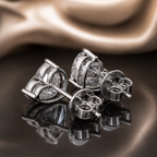Heart Shape Diamond Stud Earrings 1 CT