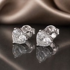 Heart Shape Diamond Stud Earrings 1 CT