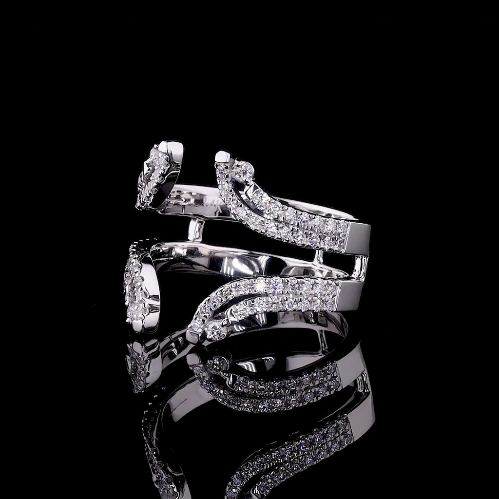 Curved Diamond Double Band Guard Ring - 8815