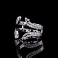 Curved Diamond Double Band Guard Ring - 8815
