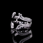 Curved Diamond Double Band Guard Ring - 8815